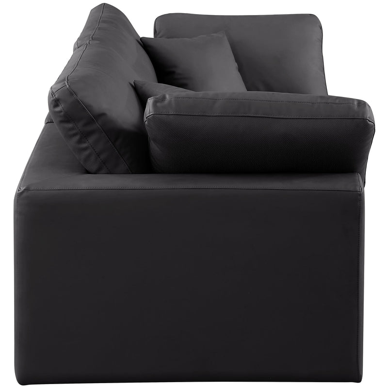 Meridian Comfy Black Vegan Leather Modular Sofa IMAGE 5