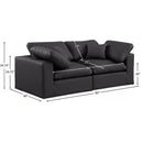Meridian Comfy Black Vegan Leather Modular Sofa IMAGE 9