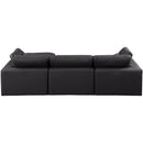Meridian Comfy Black Vegan Leather Modular Sectional IMAGE 5