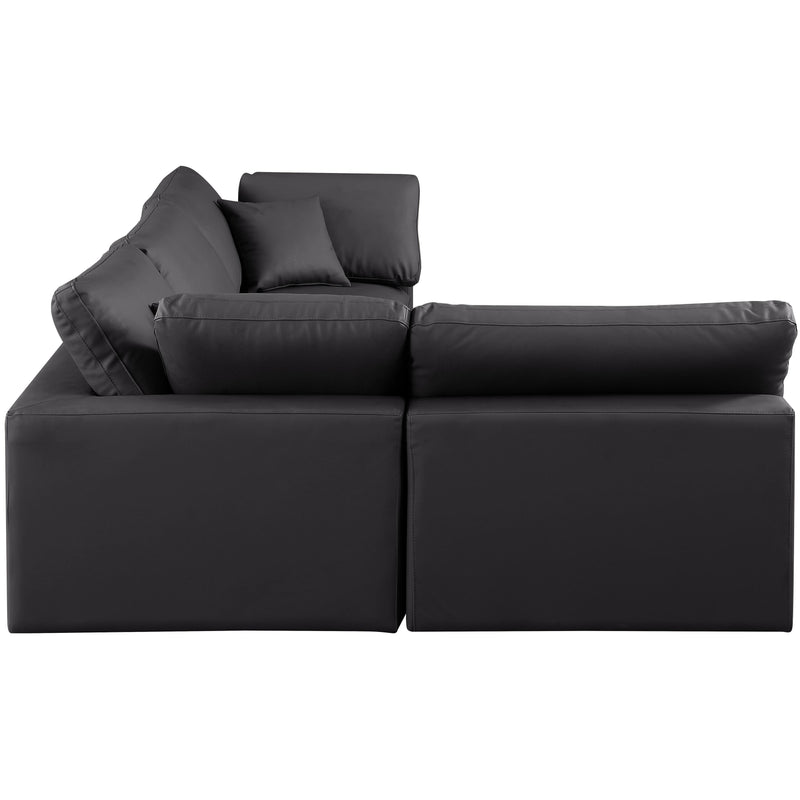 Meridian Comfy Black Vegan Leather Modular Sectional IMAGE 10