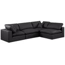 Meridian Comfy Black Vegan Leather Modular Sectional IMAGE 1