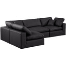 Meridian Comfy Black Vegan Leather Modular Sectional IMAGE 2