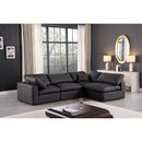 Meridian Comfy Black Vegan Leather Modular Sectional IMAGE 3