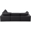 Meridian Comfy Black Vegan Leather Modular Sectional IMAGE 5
