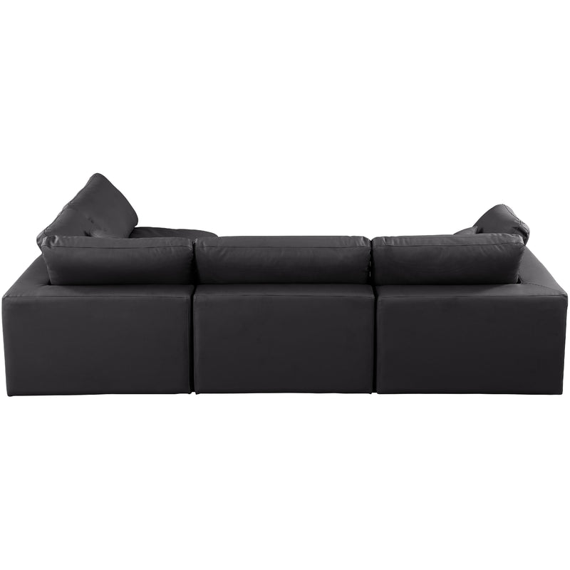 Meridian Comfy Black Vegan Leather Modular Sectional IMAGE 5