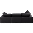 Meridian Comfy Black Vegan Leather Modular Sectional IMAGE 6