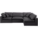 Meridian Comfy Black Vegan Leather Modular Sectional IMAGE 8