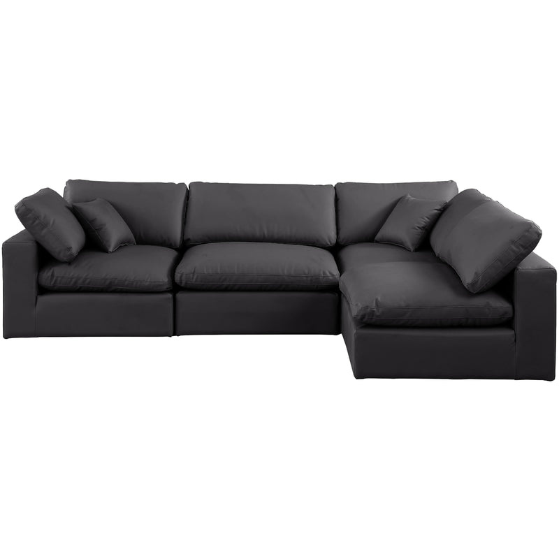 Meridian Comfy Black Vegan Leather Modular Sectional IMAGE 8