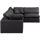 Meridian Comfy Black Vegan Leather Modular Sectional IMAGE 9