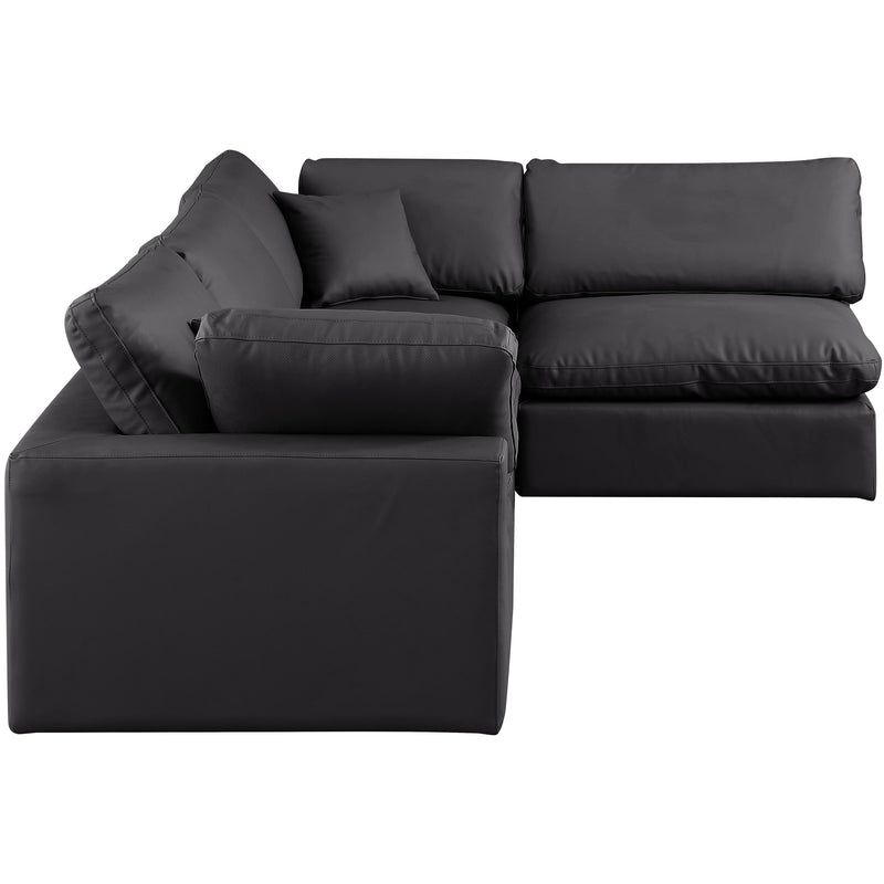 Meridian Comfy Black Vegan Leather Modular Sectional IMAGE 9