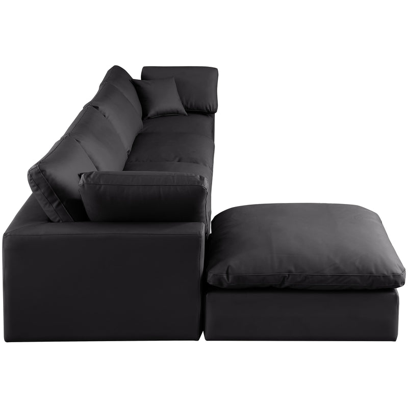 Meridian Comfy Black Vegan Leather Modular Sectional IMAGE 10
