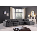 Meridian Comfy Black Vegan Leather Modular Sectional IMAGE 3