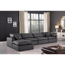 Meridian Comfy Black Vegan Leather Modular Sectional IMAGE 4