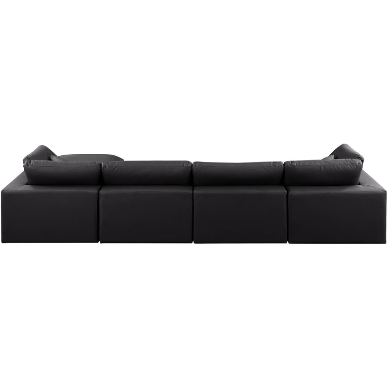 Meridian Comfy Black Vegan Leather Modular Sectional IMAGE 5
