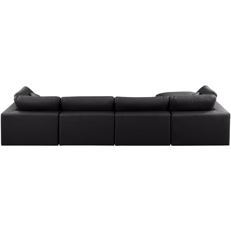 Meridian Comfy Black Vegan Leather Modular Sectional IMAGE 6