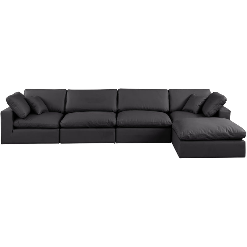 Meridian Comfy Black Vegan Leather Modular Sectional IMAGE 8