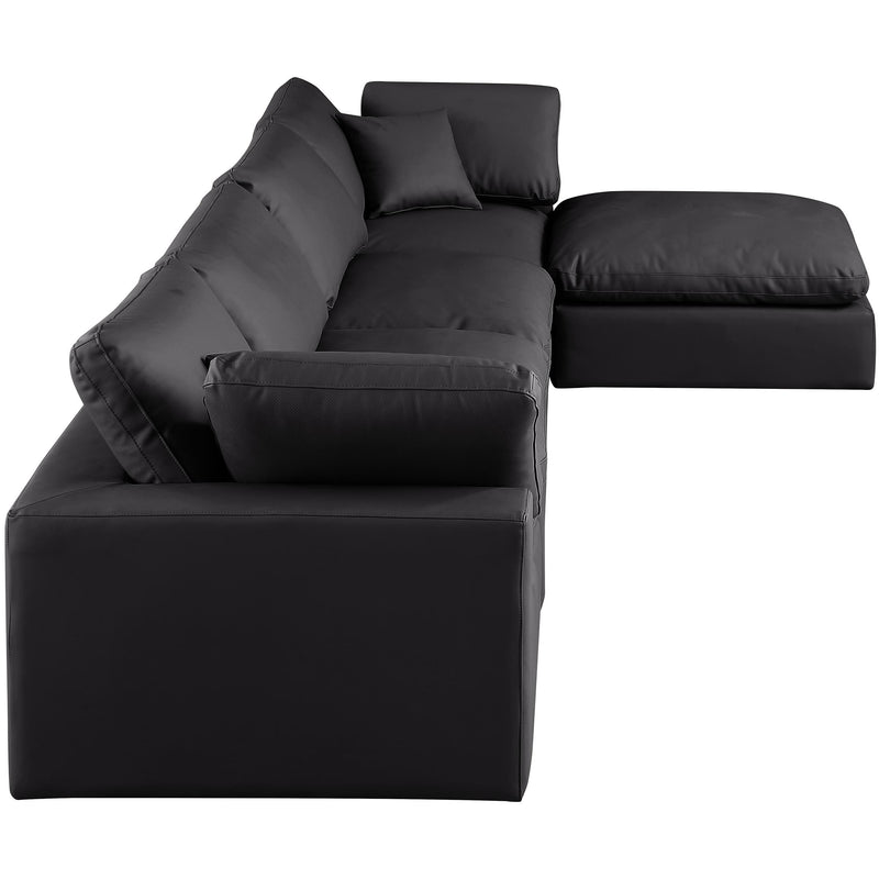 Meridian Comfy Black Vegan Leather Modular Sectional IMAGE 9