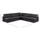 Meridian Comfy Black Vegan Leather Modular Sectional IMAGE 10