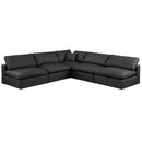 Meridian Comfy Black Vegan Leather Modular Sectional IMAGE 1