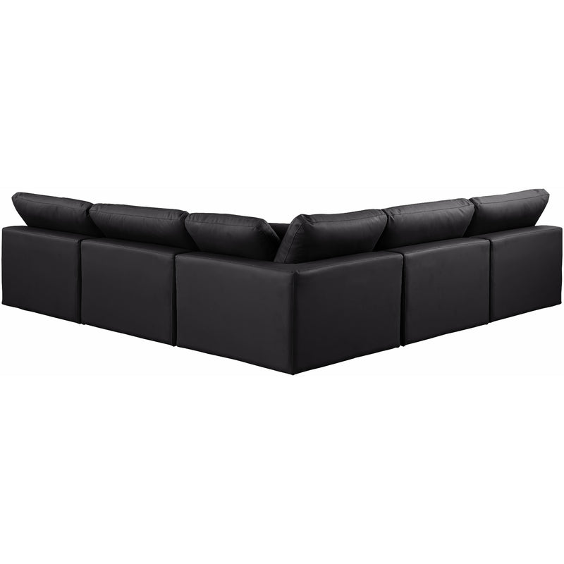 Meridian Comfy Black Vegan Leather Modular Sectional IMAGE 3