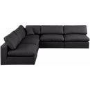 Meridian Comfy Black Vegan Leather Modular Sectional IMAGE 4