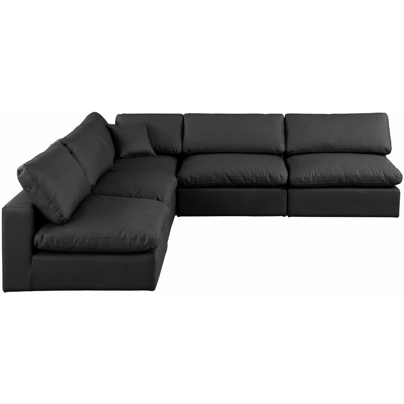 Meridian Comfy Black Vegan Leather Modular Sectional IMAGE 4