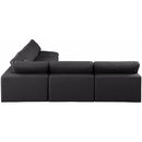 Meridian Comfy Black Vegan Leather Modular Sectional IMAGE 5