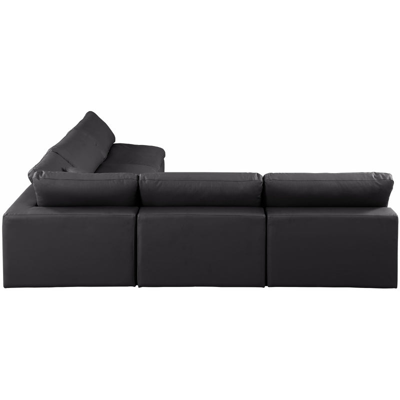Meridian Comfy Black Vegan Leather Modular Sectional IMAGE 5