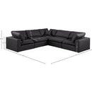 Meridian Comfy Black Vegan Leather Modular Sectional IMAGE 10