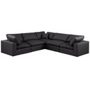 Meridian Comfy Black Vegan Leather Modular Sectional IMAGE 1