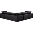 Meridian Comfy Black Vegan Leather Modular Sectional IMAGE 3