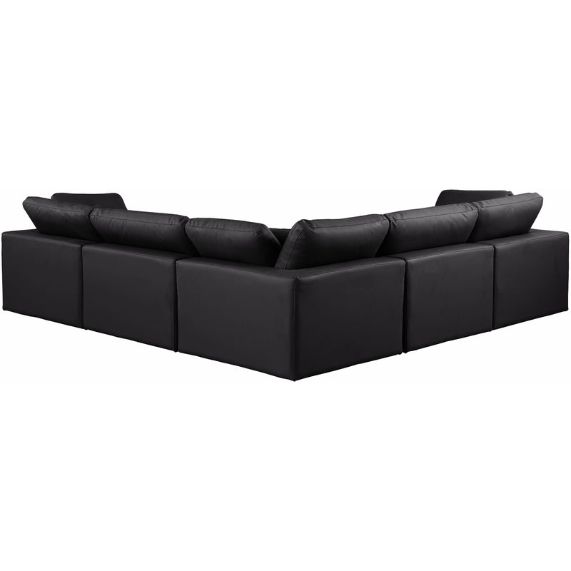 Meridian Comfy Black Vegan Leather Modular Sectional IMAGE 3