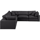 Meridian Comfy Black Vegan Leather Modular Sectional IMAGE 4