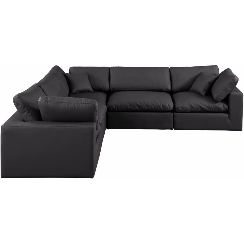Meridian Comfy Black Vegan Leather Modular Sectional IMAGE 4