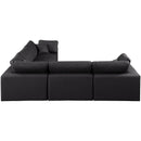 Meridian Comfy Black Vegan Leather Modular Sectional IMAGE 5