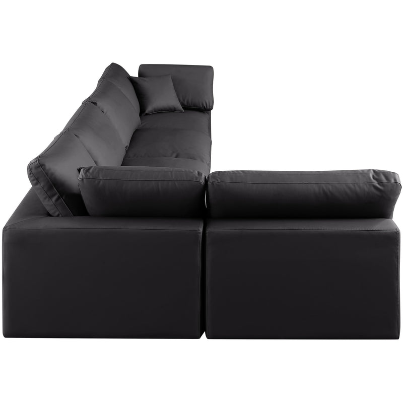 Meridian Comfy Black Vegan Leather Modular Sectional IMAGE 10