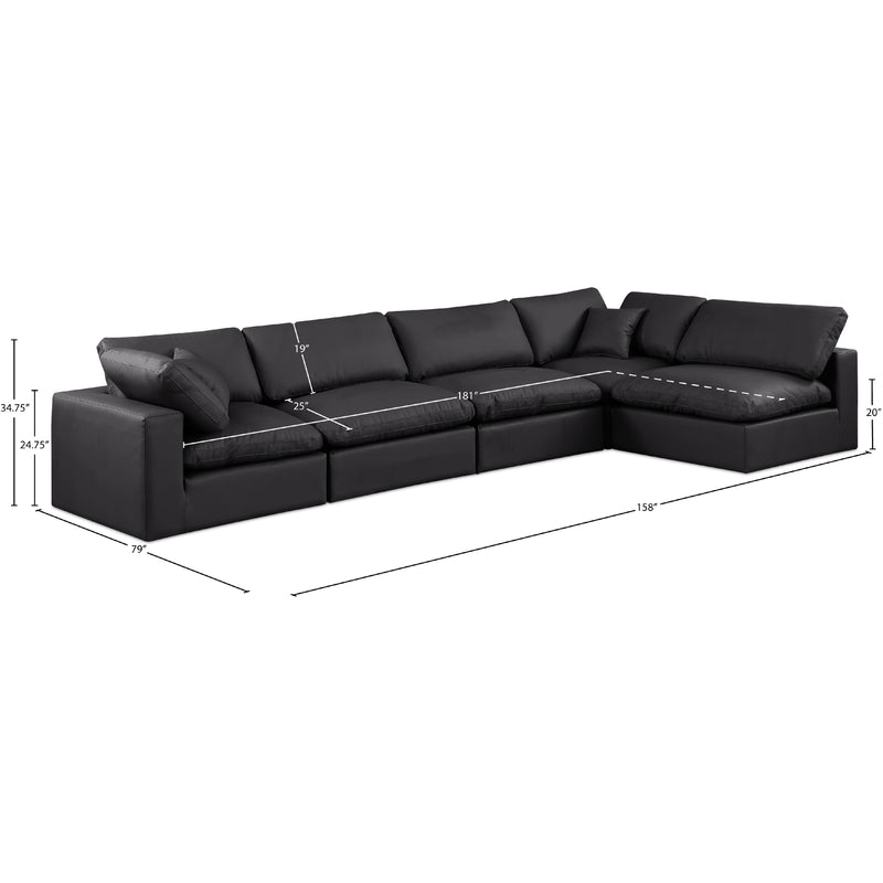 Meridian Comfy Black Vegan Leather Modular Sectional IMAGE 15