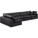 Meridian Comfy Black Vegan Leather Modular Sectional IMAGE 2