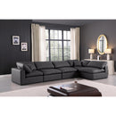 Meridian Comfy Black Vegan Leather Modular Sectional IMAGE 3