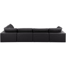 Meridian Comfy Black Vegan Leather Modular Sectional IMAGE 5