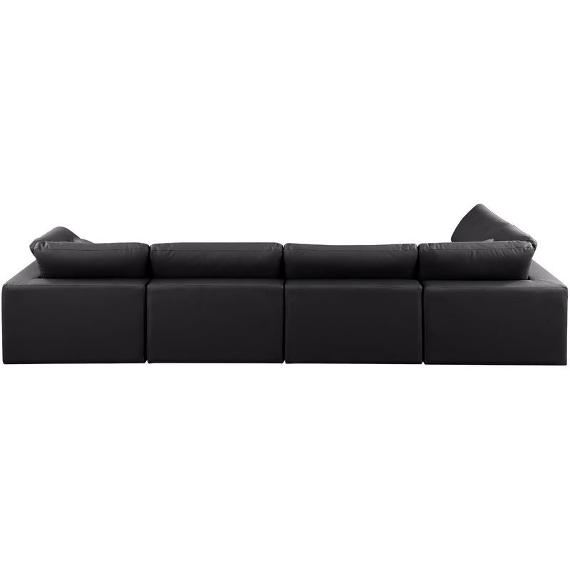Meridian Comfy Black Vegan Leather Modular Sectional IMAGE 6