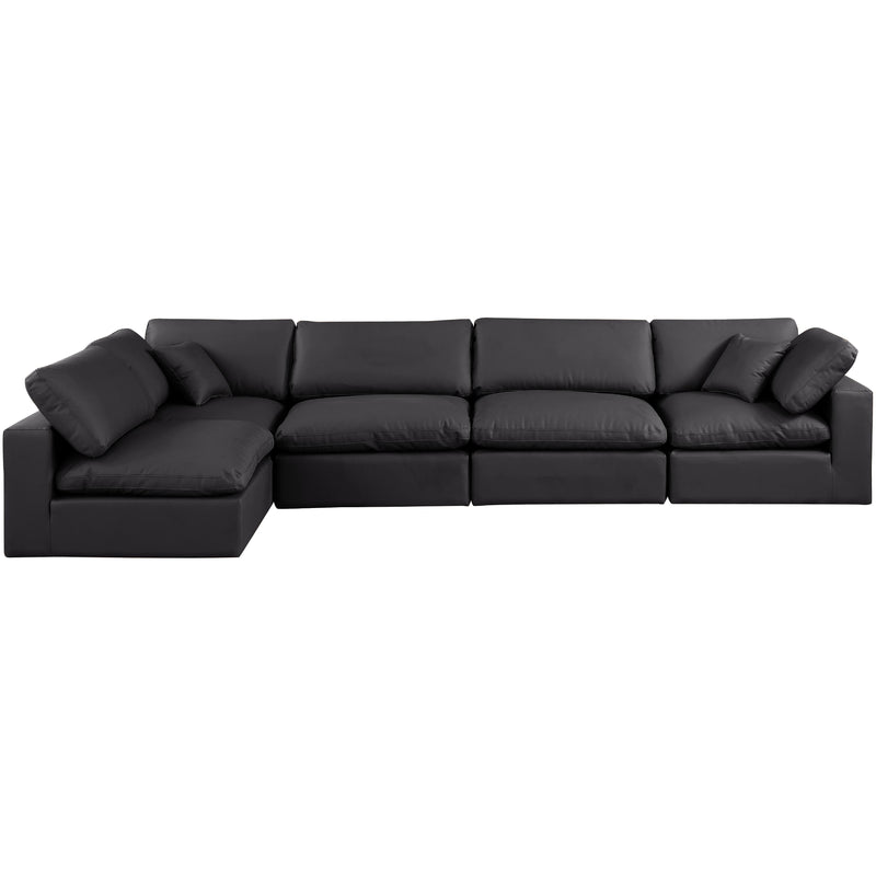 Meridian Comfy Black Vegan Leather Modular Sectional IMAGE 7