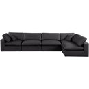 Meridian Comfy Black Vegan Leather Modular Sectional IMAGE 8