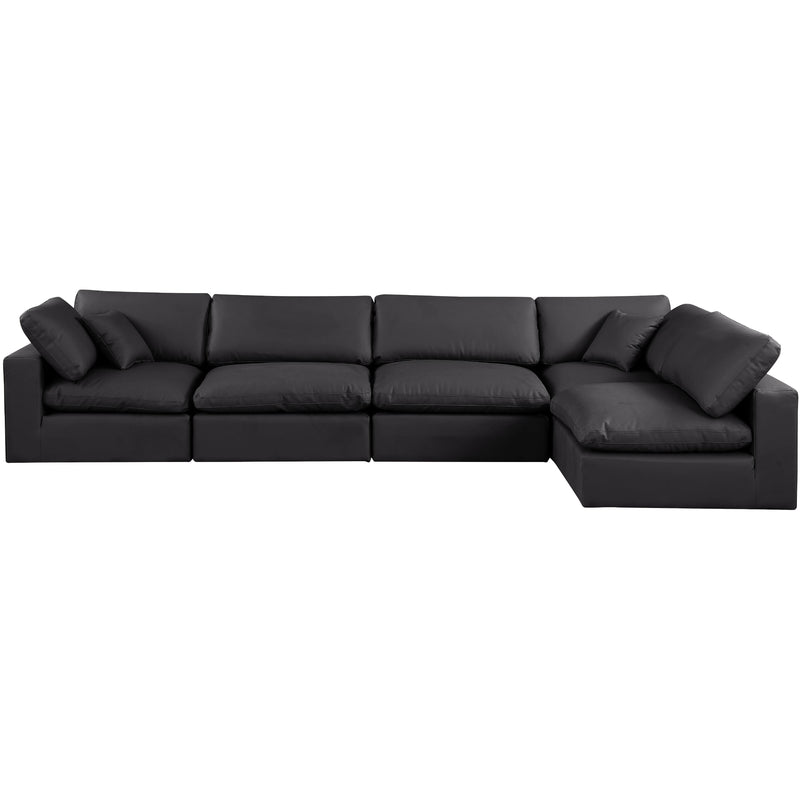 Meridian Comfy Black Vegan Leather Modular Sectional IMAGE 8