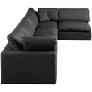 Meridian Comfy Black Vegan Leather Modular Sectional IMAGE 9