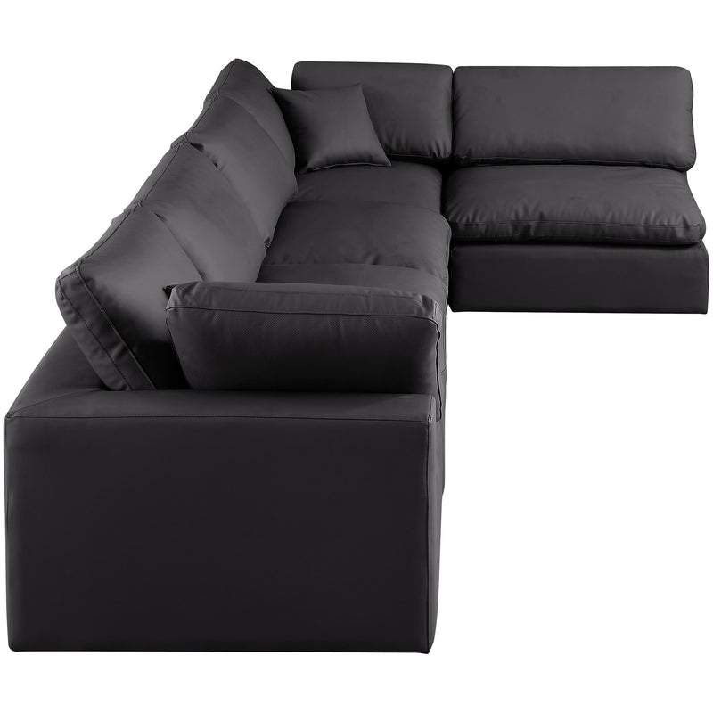 Meridian Comfy Black Vegan Leather Modular Sectional IMAGE 9