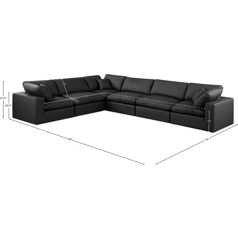 Meridian Comfy Black Vegan Leather Modular Sectional IMAGE 10