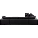 Meridian Comfy Black Vegan Leather Modular Sectional IMAGE 3