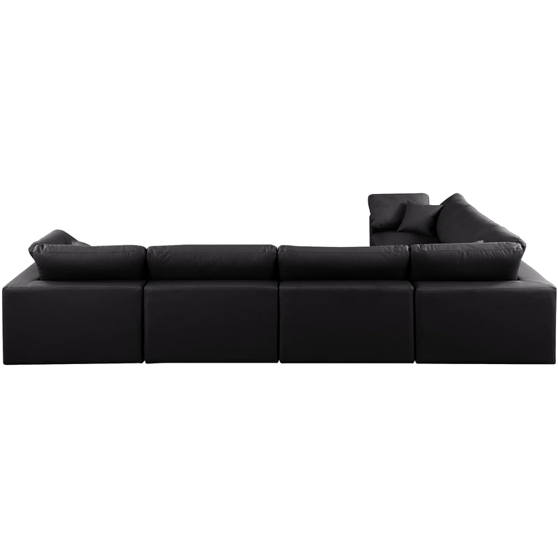 Meridian Comfy Black Vegan Leather Modular Sectional IMAGE 3