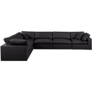 Meridian Comfy Black Vegan Leather Modular Sectional IMAGE 4